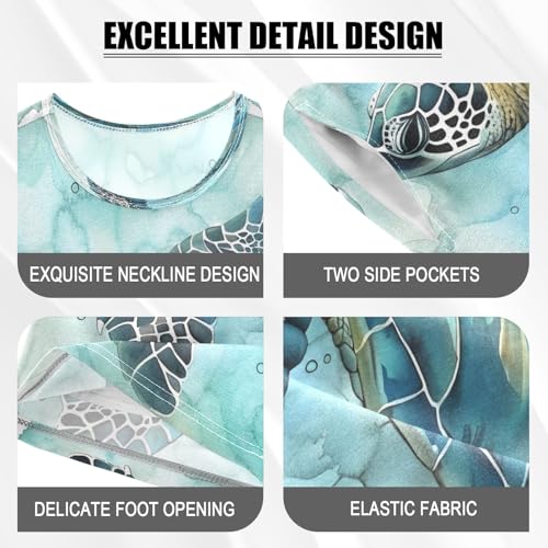 Sea Turtle Kids Pjs Set Boys Girls Summer Short-Sleeve Sleepwear Pajamas 2PCS4