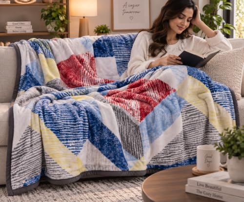 Image of ABRAZO Dreamy Wrap Mink Blanket for Double Bed | 570 GSM 3 Kg Single Ply | Ultra Soft Warm Blanket for Winter & AC Room | Quilt /Comforter /Dohar | 220 x 240 Cm