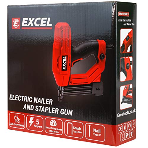 Excel 2-in-1 Electric Stapler Nailer Gun 15-32mm 18 Gauge Heavy Duty 240V~50Hz - Electric Nail Gun - Corded Nailer Gun - Ideal for Woodworking, Decorating, Construction Jobs 9 Excel 2-in-1 Electric Stapler Nailer Gun 15-32mm 18 Gauge Heavy Duty 240V~50Hz - Electric Nail Gun - Corded Nailer Gun - Ideal for Woodworking, Decorating, Construction Jobs - Image 9