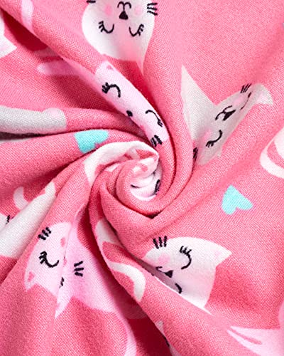 Rene Rofe Girls’ Pajama Set – Long Sleeve Shirt, Fleece Pajama Pants, Slippers/Socks: Kittens, Unicorns, Owls, Llama (6-12)4