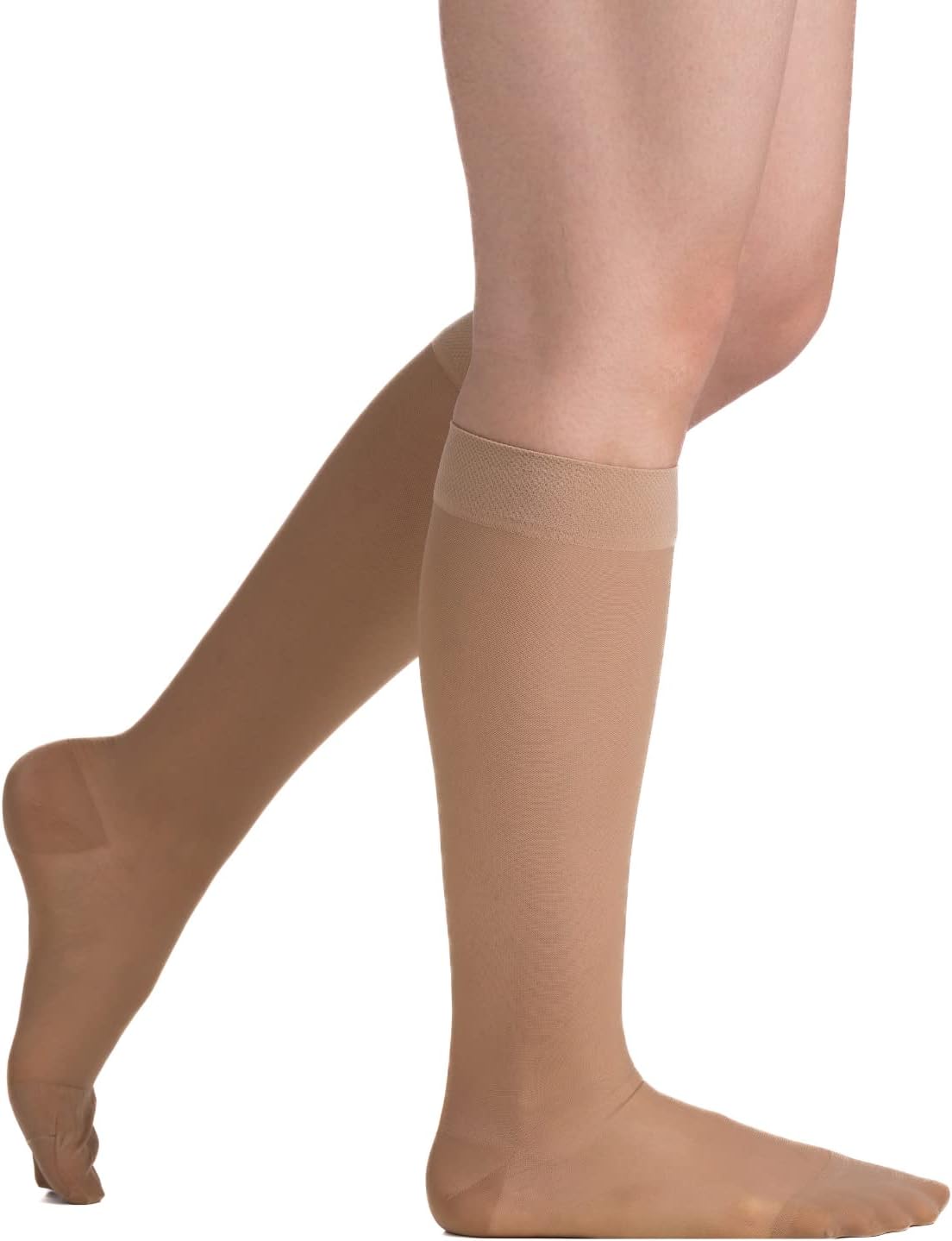 EvoNation Women’s Knee-High Graduated Compression Socks, 20-30 mmHg – Firm Pressure Sheer Socks, Support Stockings Hose