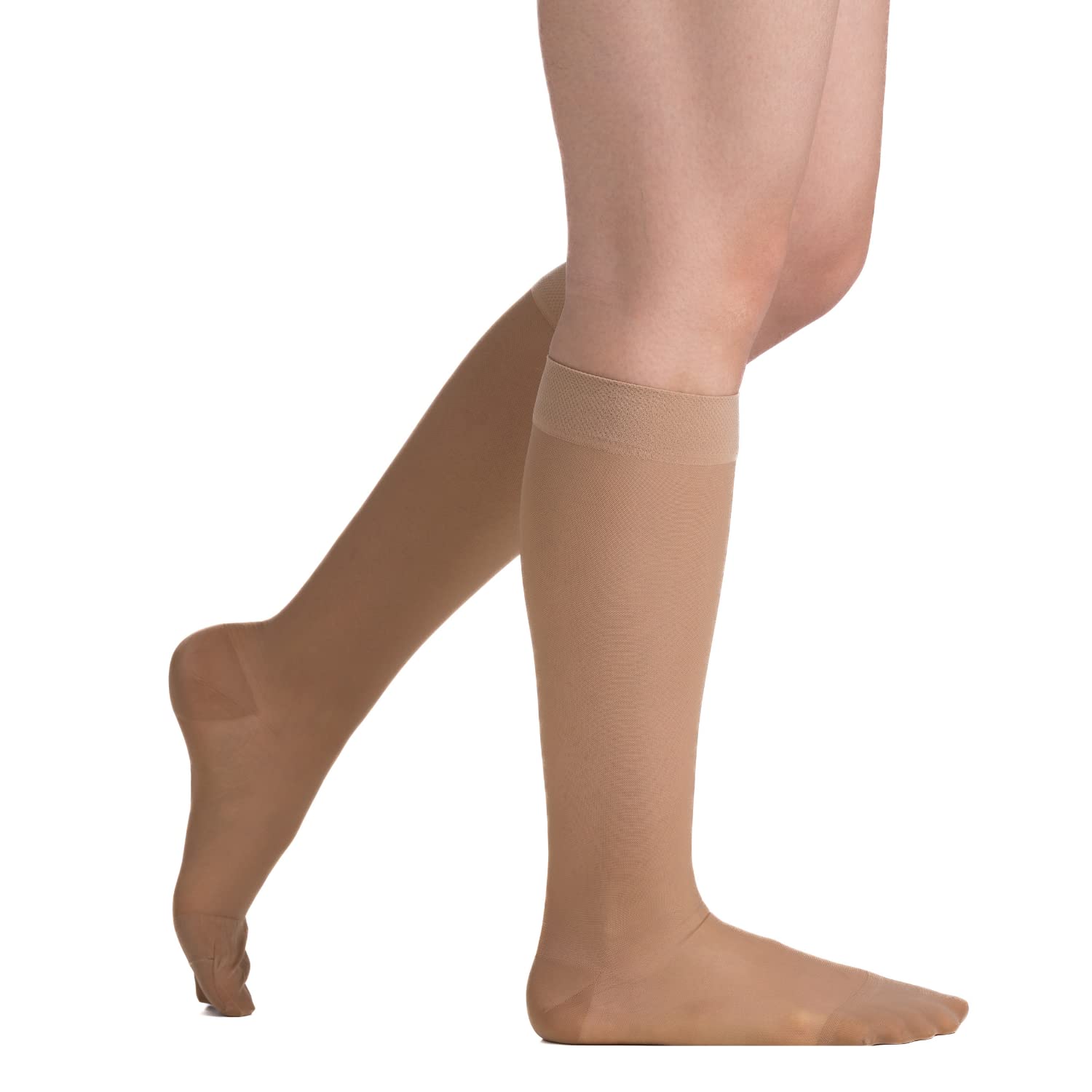 EvoNation Women’s Knee-High Graduated Compression Socks, 20-30 mmHg – Firm Pressure Sheer Socks, Support Stockings Hose