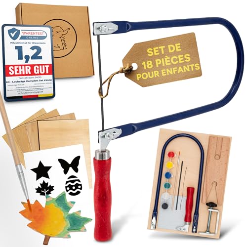 Eli - Eli Scie à chantourner pour enfants - Kit complet pour scie à chantourner avec modèles créatifs - Plaques de scie à chantourner - Couleurs - Pinceau - Papier abrasif - Bois - Idée cadeau pour garçon