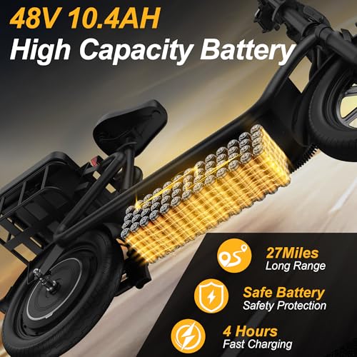 Image of Electric Scooter for Adults, Folding E Scooter with 250W-500W Motor 16-24 Mph Top Speed, Max 15-60Miles Long Range,6.5'' /8.5'' /10'' /14'' Solid Tires Commuting Scooters, Dual Brakes