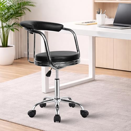 Image of ROSE Kiya Height Adjustable & Revolving Bar Stool /Kitchen Chair Suitable for Kitchen, Cafeteria, Dining, Office,Shops (1, Black, Barstool Revolving)