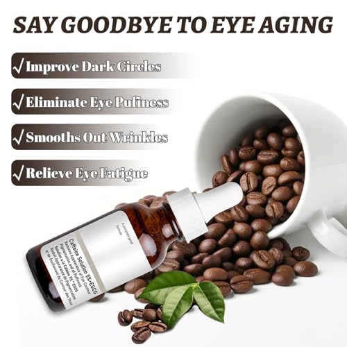 flintronic Caffeine Solution 5% + EGCG, Siero Contorno Occhi alla Anti-Età, Riparatore Antirughe, con Acido Ialuronico e Niacinamide, Soluzione per Occhiaie e Gonfi, Siero Occhi per Idratante, 30ml