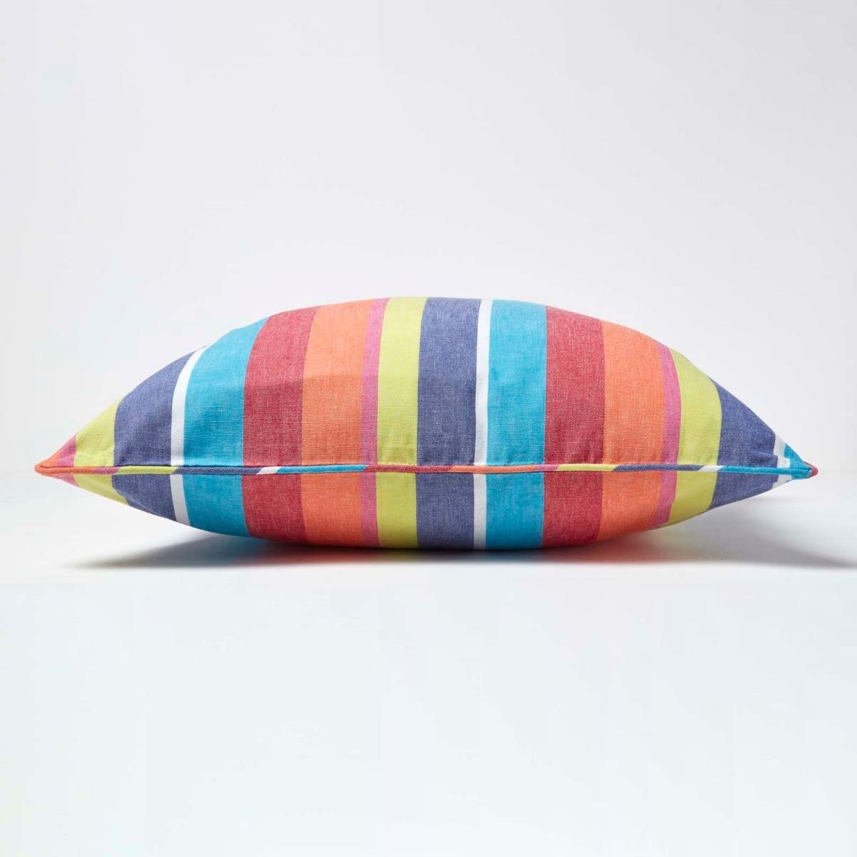 Homescapes Cuscino In Cotone 30x50 Cm Con Motivo A Righe Multicolore - Morbido E Decorativo