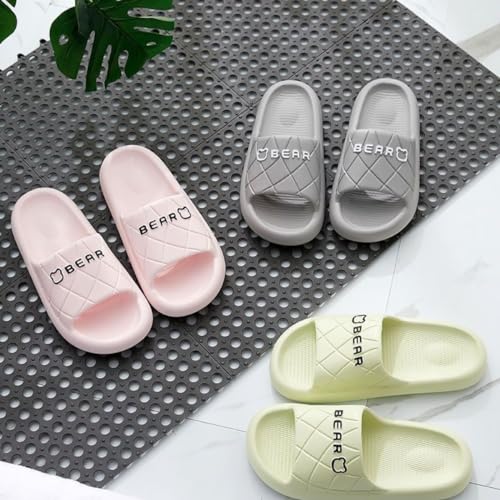 Home Slippers Little Bear Slippers Slides Sandals Couple Thick Sole Bathroom Shower Slippers Summer Indoor Household Slippers Non Slip Silent House Shoes Beach Sandals for Women Men3