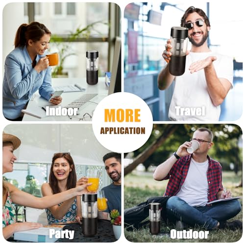 Ideal Swan Cold Brew Coffee Maker, 650ml Kaffeebereiter für Cold Brew, Tragbare Cold Brew Maker Mit Feinem Filter, Cold Brew Flasche für Kaffee und Tee, Kaffeemaschine Geeignet für Outdoor, Schwarz