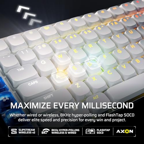 Image of Corsair Vanguard AIR 99 Wireless Low-Profile Optical-Mechanical RGB Gaming Keyboard - QWERTY US, 99% Layout, OPX Switches, 8000Hz Hyper-Polling, Stream Deck Integration, Flashtap SOCD - White