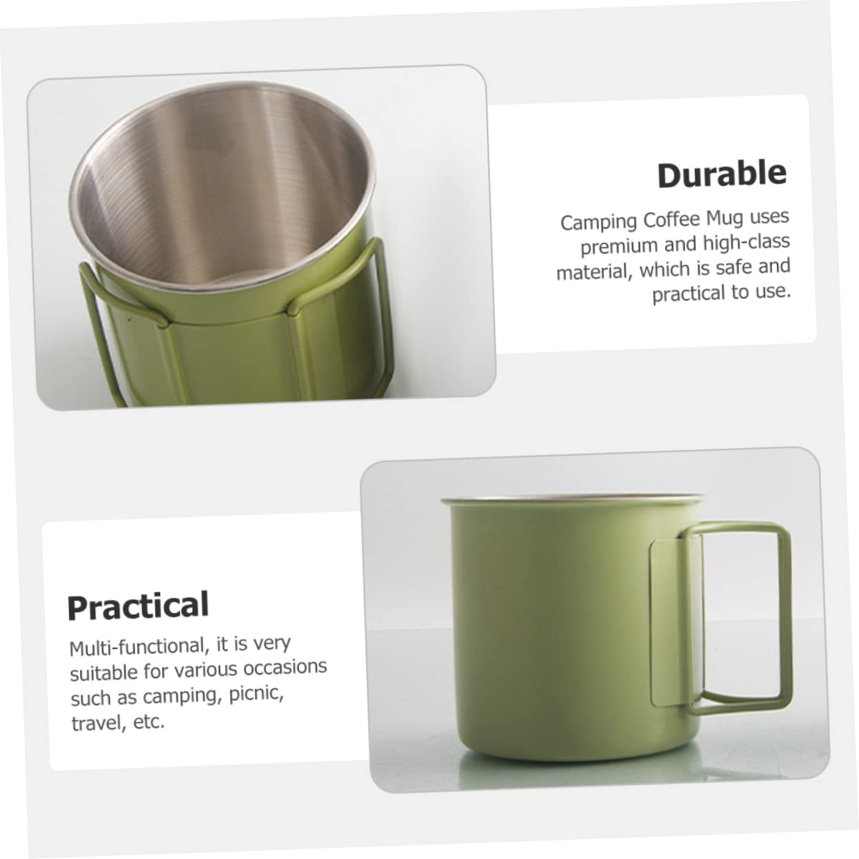 VANZACK 3stücke Campingbecher Mit Klappfunktion Faltbare Camping Tasse Für Outdoor-aktivitäten Reise Und Picknick Rostfreies Material Praktischer Trinkbecher Für Kaffee Bier Und