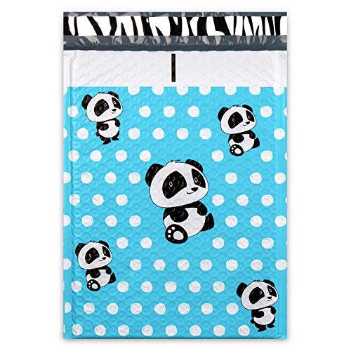 Shiplies #2 Cute Panda Printed Padded Envelopes Cushioned Poly Bubble Mailers with Peel-N-Seal (25 Pack, 8.5 x 12 Inches)