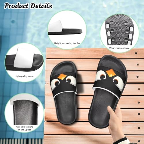 Slippers for Kids Slide Sandals for Hot Summer House Slippers Comfort Travel Shower Shoes Sandals Black Sole Size Little Kid 11-Big Kid 34