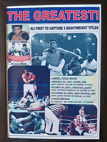 Sports Prints UK Mohammed Ali Cassius Clay 3 fois champion linéaire de boxe – imprimé encadré