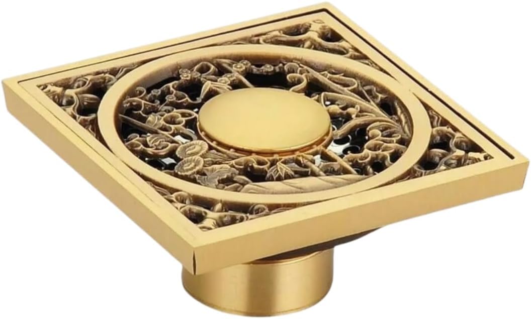 Paqwtyb Fuzhu Dual Use Floor Drain, Antique Brass Deodorizing Floor Drain For Bathroom Shower Room Sewer Dual Use