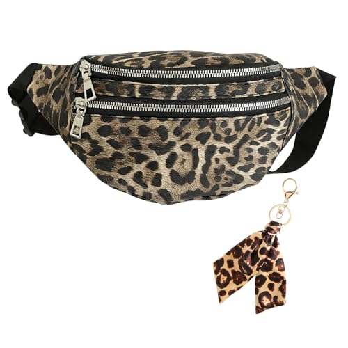 Imagen de MENUY Bolso bandolera para mujer con estampado de leopardo y media luna