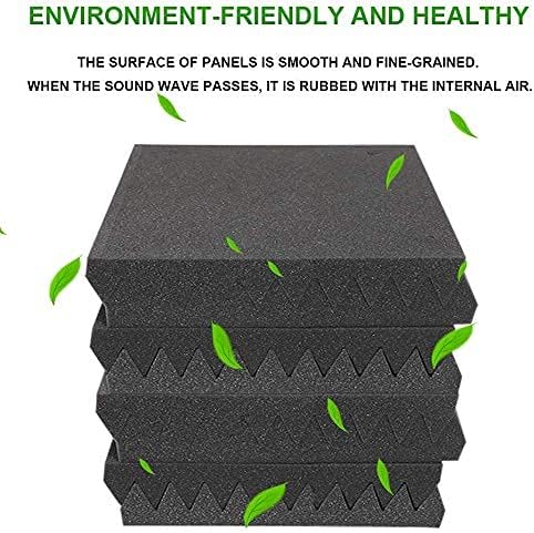 DEKIRU 12 Pack Acoustic Foam Panels 2" X 12" X 12", Sound Proof Padding Studio Foam Wedge Tiles, Sound Absorbing Dampening Foam Panels, Ideal for Acoustic Treatment