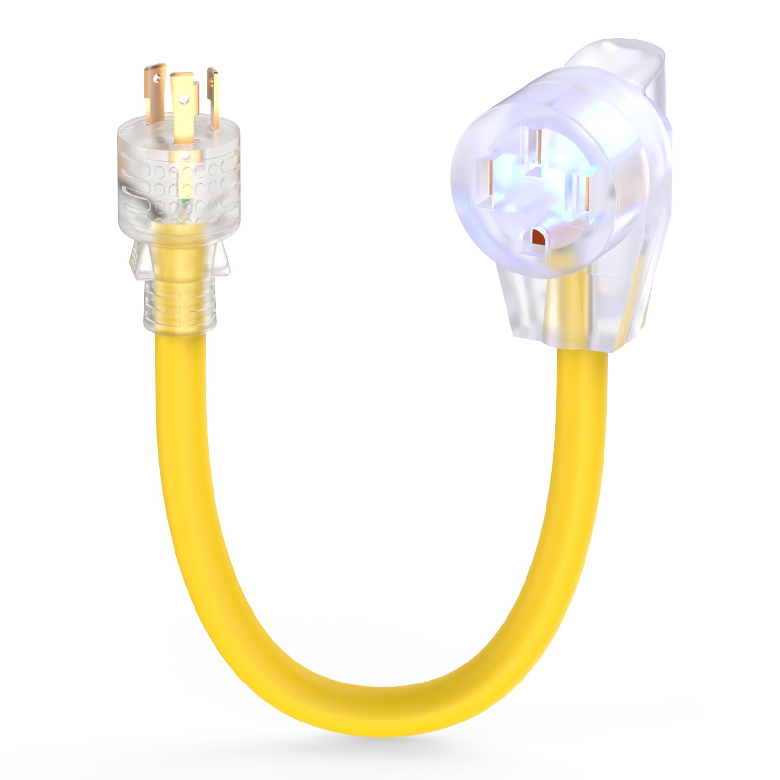 TOOLIOM30A L5-30P Male to 50A 14-50R Female RV Generator Adapter Cord, 12 Inch, Black