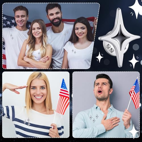 36 Pcs Silver Star Pin Brooch Badge Bulk Sparkle Stars Lapel Pins for Memorial Day Military Award Veterans Day for Backpacks Employee Student Recognition Gift Costume Decor2