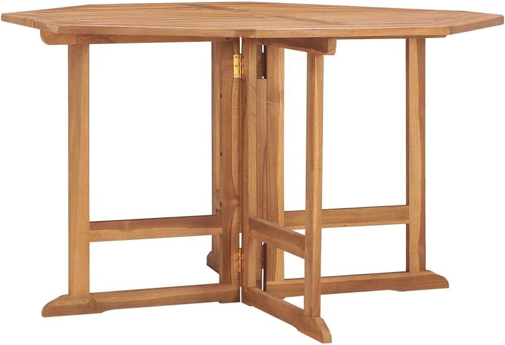 Folding Patio Dining Table,Outdoor Dining Table,Outdoor Bar Table,Balcony Desk,Backyard Table,Patio Bistro Table, 43.3"x43.3"x29.5" Solid Wood Teak