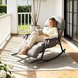 YUODIJIO Silla Mecedora Exterior, para Salón Dormitorio Balcón(Gris)