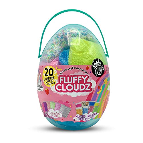 COMPOUND KINGS Fluffy Cloudz Surprise Eggs Slime Kit, DIY Slime Kit For Kids Non Stick Slime, Non Toxic & Non Drying Sensory Slime Perfect For Multiple Sensory Stimulation, Stress Relief & Relaxation.