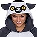 Funziez! Adult Onesie Halloween Costume - Animal Dinosaur Shark - Unisex Plush One Piece Cosplay Suit for Adults, Men and Women (X-Small, Lemur)