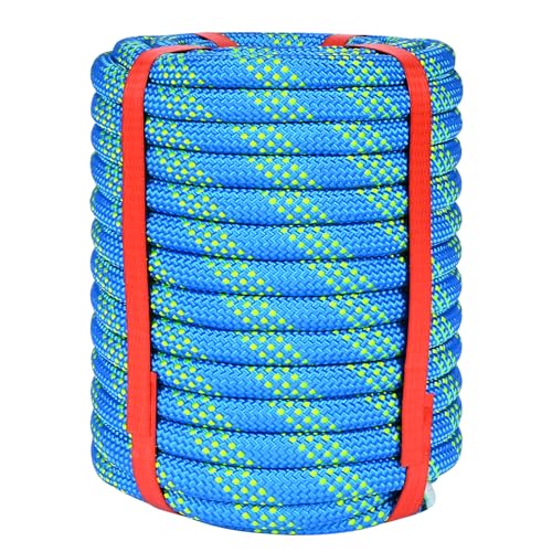 1/2 Inch Blue Climbing Rope - 50 Ft, 48 Strand Tree...