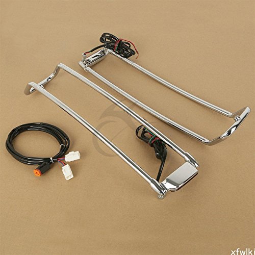 Guardia superior para tapa de alforjas cromada con luz, compatible con Harley Davidson Touring (1994-2013) miniatura 5