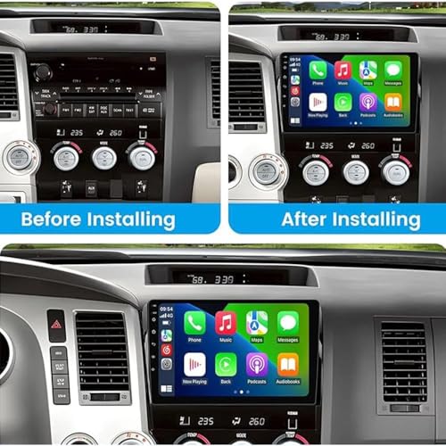 Image of 2+64G Double Din Radio for Toyota Tundra 2007-2013, 4 Core 10.1 Inch Android 14 Touch Screen Car Stereo for Sequoia 2008-2018 with Wireless Carplay Android Bluetooth GPS Backup Camera WiFi DSP SWC FM