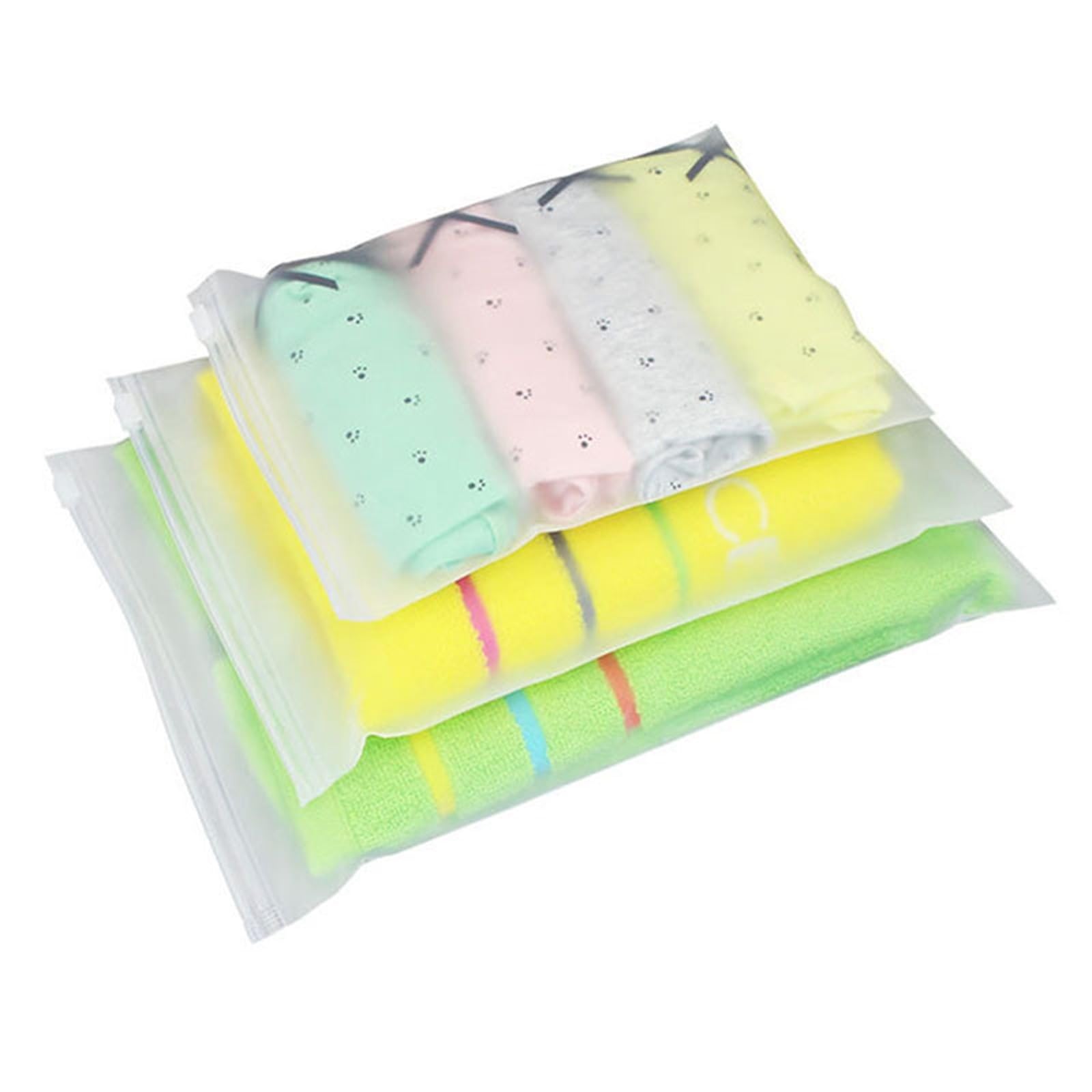 Bolsas de plástico esmerilado for embalaje, 100 unidades, for viaje, impermeables, con cierre cremallera y autoselladas Organizadores de Viaje(10x15cm)