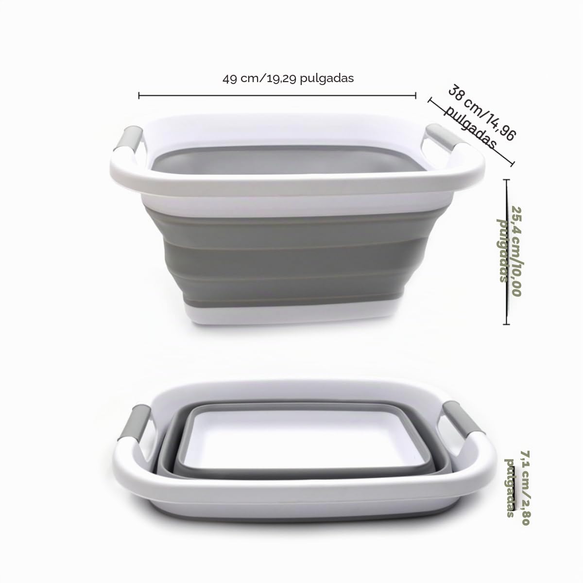 SAMMART 25L Cesto de ropa plegable (Gris)