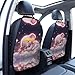 WZYWHJ Cute Baby Elephant Sleeping Pink Moon Printing Car seat Anti Kick Storage pad 2 Pieces, Multi-Functional Storage Bag seat Protector After Installation