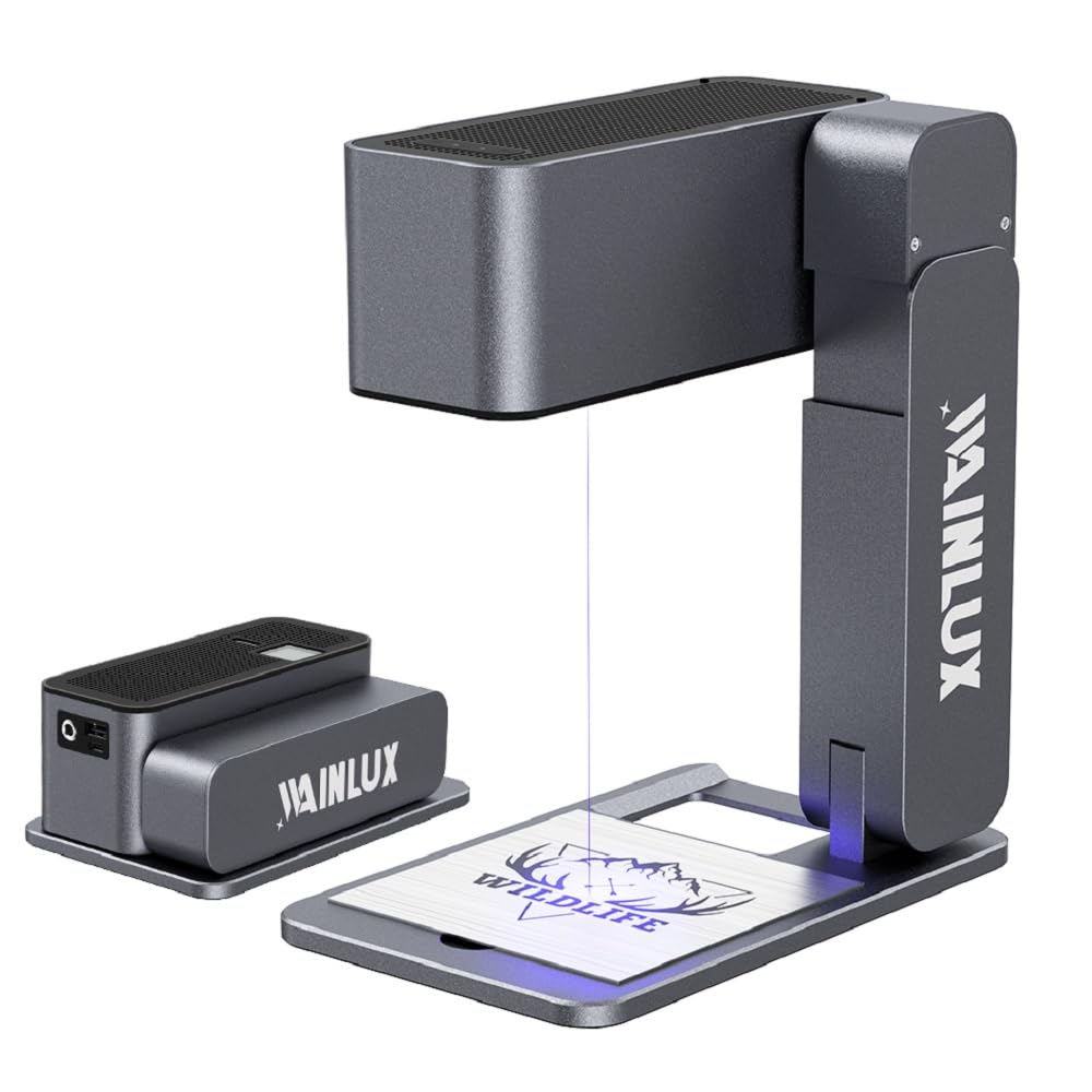 Sinomax Z3 Portable Laser Engraver, 0.05mm High Precision Auto Fixed Focus Compressed Spot, DIY Engraving Machine for Acrylic and Wood