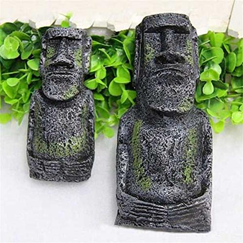 Changlesu 2 Pcs Osterinsel Statue für Geschenk，Ostern Figuren Deko für Aquarium Garten