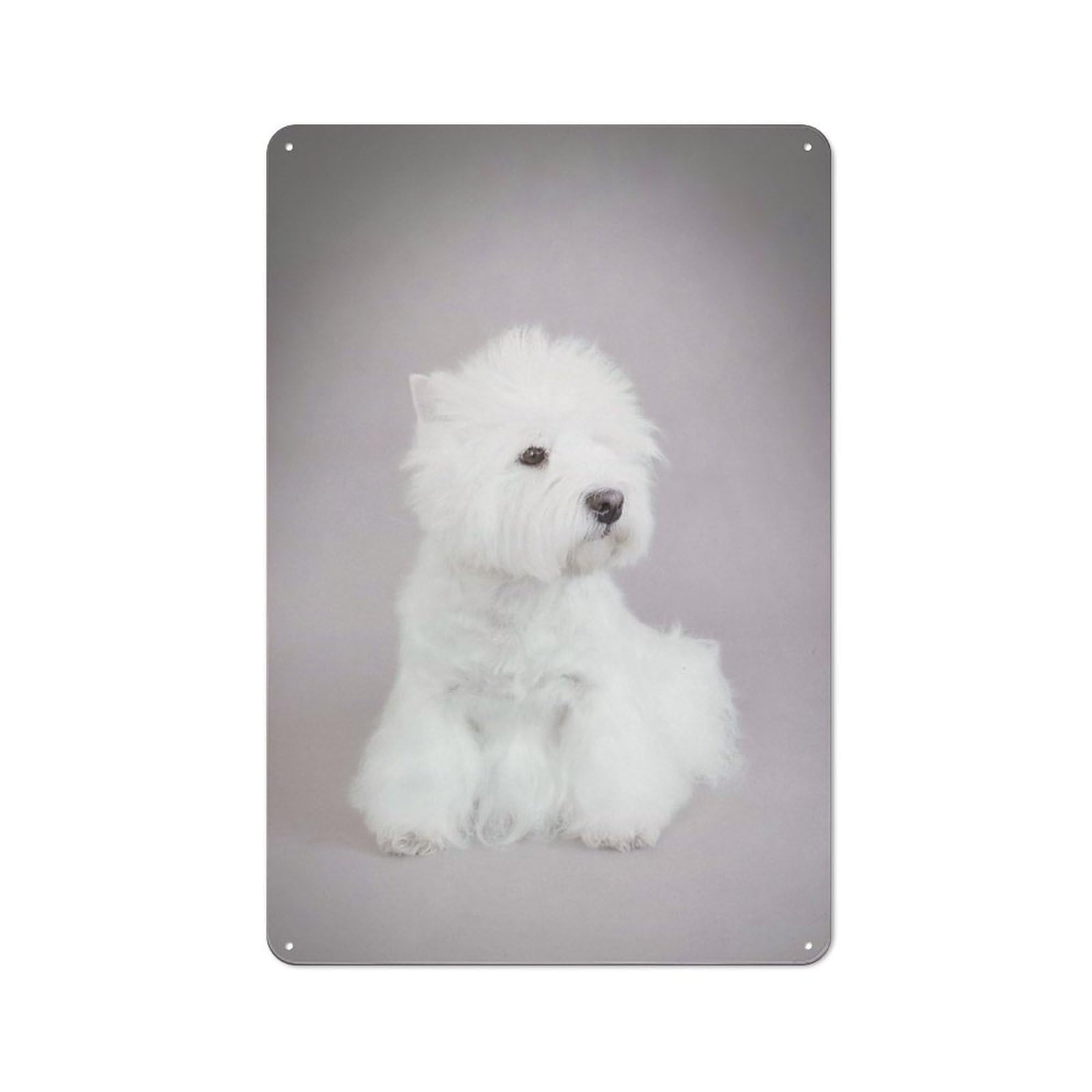 Junmoney Style-4 Modern Vintage Westie Metal Desk Wall Sign 30X20cm, Office Wall Decor For Office, Study, Studio Or Hallway