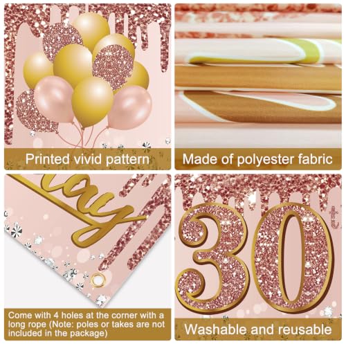 Image of Excelloon 30th Birthday Banner Decorations for Her