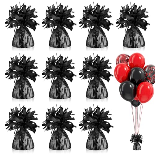 Niuny Pesetti per Palloncini Pesi per Palloncini ad Elio 10 pcs Peso per Palloncinis con Lamina Metallica 170g/Pcs Riutilizzabili per Compleanno Feste Celebrazioni Decorazione (Nero)