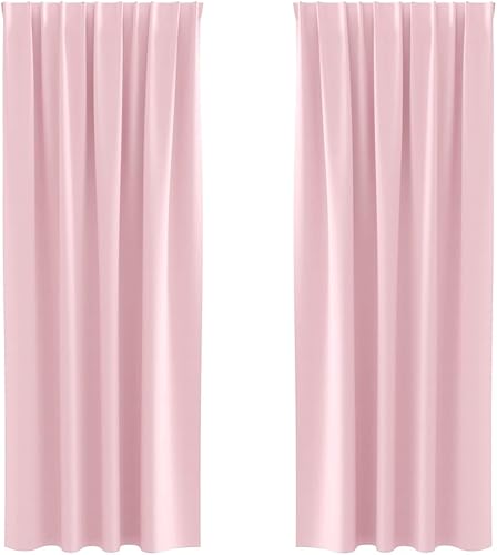 vidaXL Rideaux occultants avec Anneaux 2 pcs Rose bébé 225 x