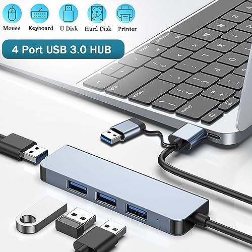 USB Hub 3.0 with 4 Ports, VIENON Aluminum USB C to USB 3.0 Hub USB Splitter for MacBook, Mac Pro/Mini, iMac, Ps4, PS5, Surface Pro,Flash Drive, Samsung and More USB-C Laoptop - Thumbnail 2