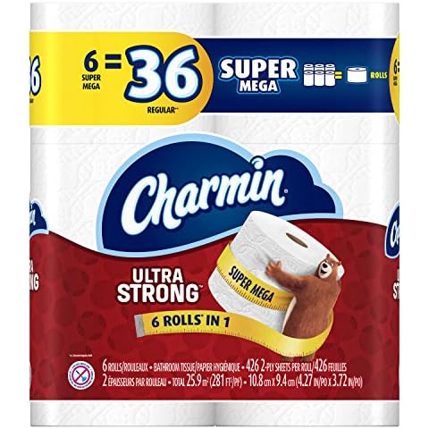 Charmin Ultra Strong Toilet Paper Super Mega Rolls, 6 Count Cover