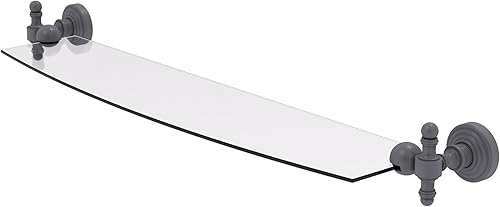 Miniatura 12 de Allied Brass RW-33/24 Retro Wave - Estante de cristal de 24 pulgadas, color blanco mate Mate blanco,Mate negro,Latón antiguo,Bronce antiguo,Bronce