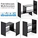 Desktop Bookshelf Desk Storage Organizer Adjustable Wood Desktop Display Shelf Rack Counter Office Storage Rack Top Bookcase - Free Style Display Natural Stand Office Supplies Desk Organizer, Black