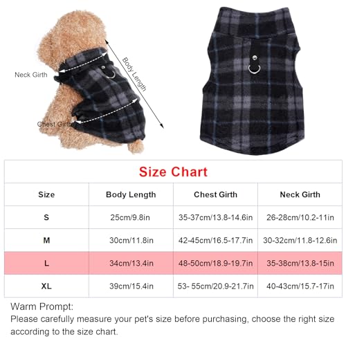 Rbenxia 4 Pieces Buffalo Plaid Dog Sweaters With Leash Ring Soft Fleece Vest Warm Dog Pullover Jacket Dog Clothes Winter Dog Outfits For Small Puppy Cat Pets  thumb #1