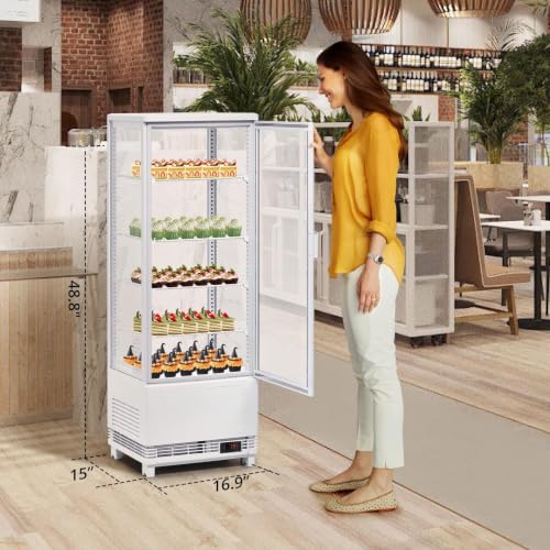Image of Garvee 4.2 Cu.Ft Refrigerated Display Case, Glass Door Cooler | Glass Door Display / LED Interior Lighting / Beverage Cooling
