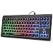 Rii Primer RGB Compact Gaming Keyboard RK104,Backlight Keyboard,Small 87 Keys No Number Pad Keyboard for Windows PC Laptop Desktop