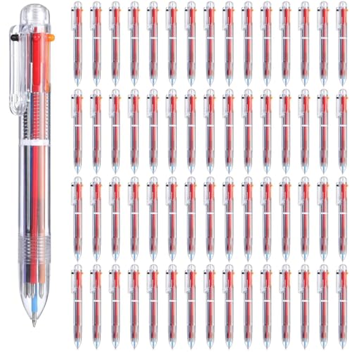 Stylos à bille 6 en 1 multicolores 0,5 mm lot de 60 fournitures scolaires
