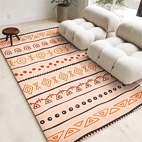 Tapis de lit doux non déformé rose géométrique maison