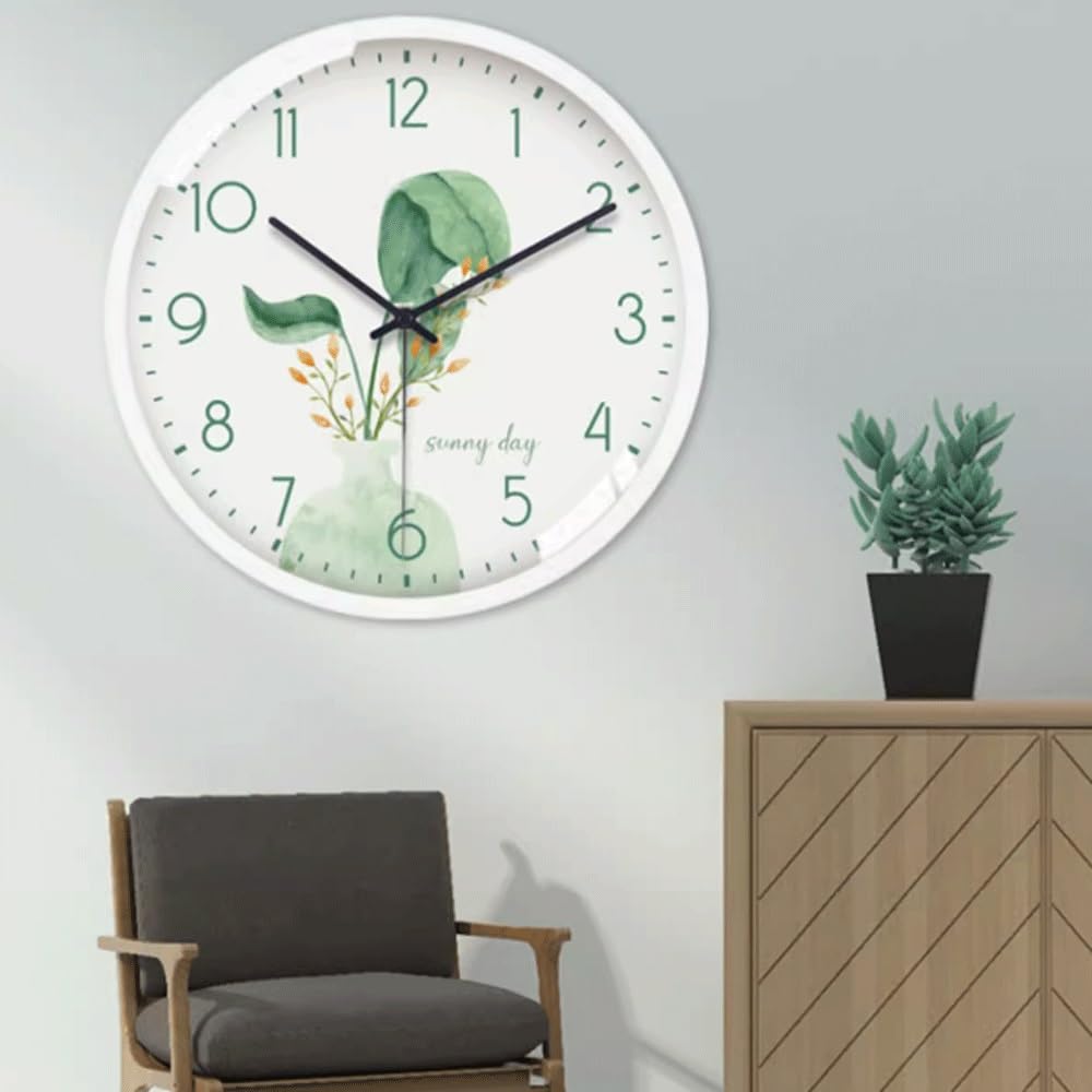 Decoración El Reloj de Pared Moda for Sala Estar estará Equipado con un Cuarzo silencioso Adecuado for Salas, Estudio, dormitorios y oficinas Moderna del salón(Blanco,16 Inches)