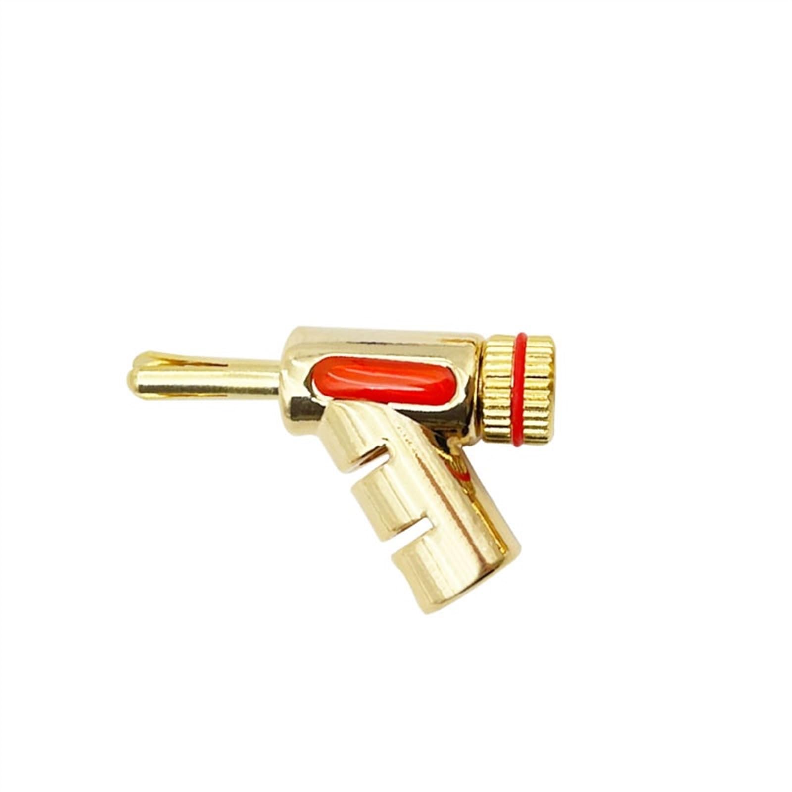 Connecteurs Banane plaqués Or 24K, fiche Banane à Verrouillage 45 degrés for câble de Haut-Parleur, 8 pièces/4 Paires(Black 8PCS)